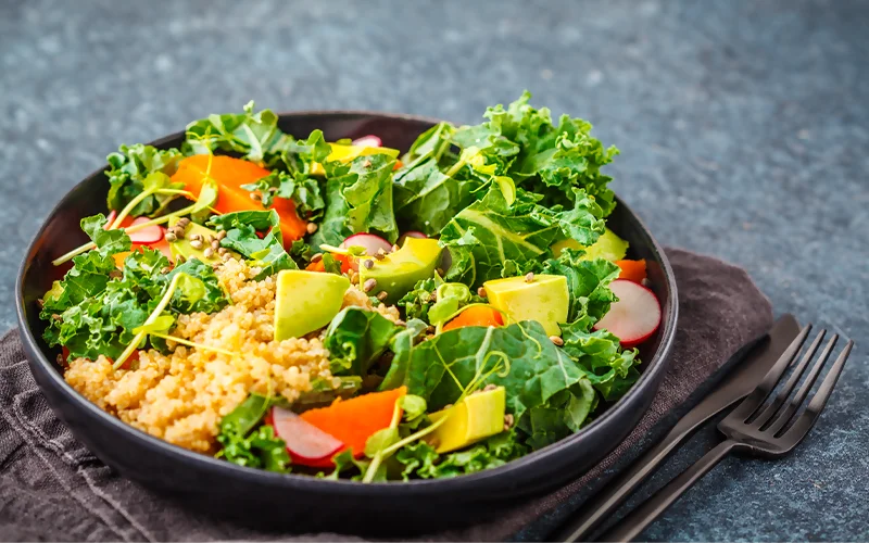 Cate de mi corazón Recetario Ensalada de Quinoa con mango y aceite de aguacate